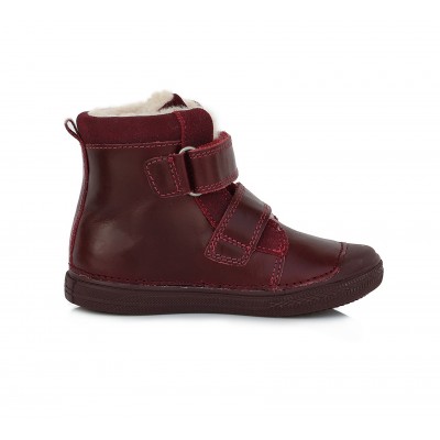 D.D. step dievčenská detská celokožená zimná obuv W049-63 Raspberry
